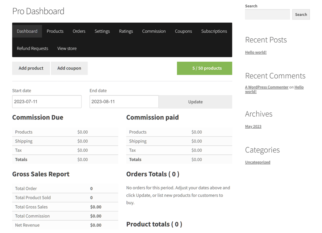 a good multi-vendor marketplace comes with a great dashboard
