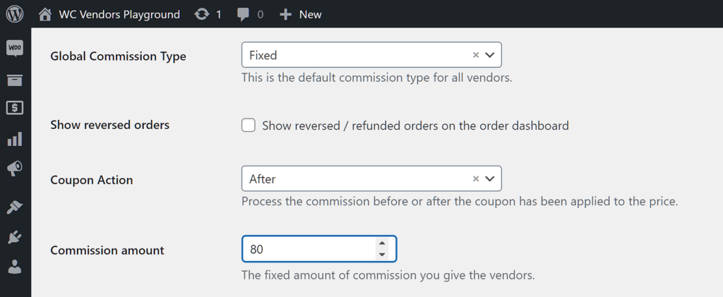 Configuring WooCommerce commissions may involve using the Fixed Commission Type for your marketplace
