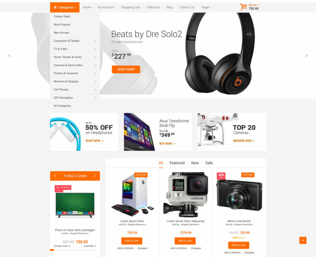 ShopMe is a great multi-vendor ecommerce website template