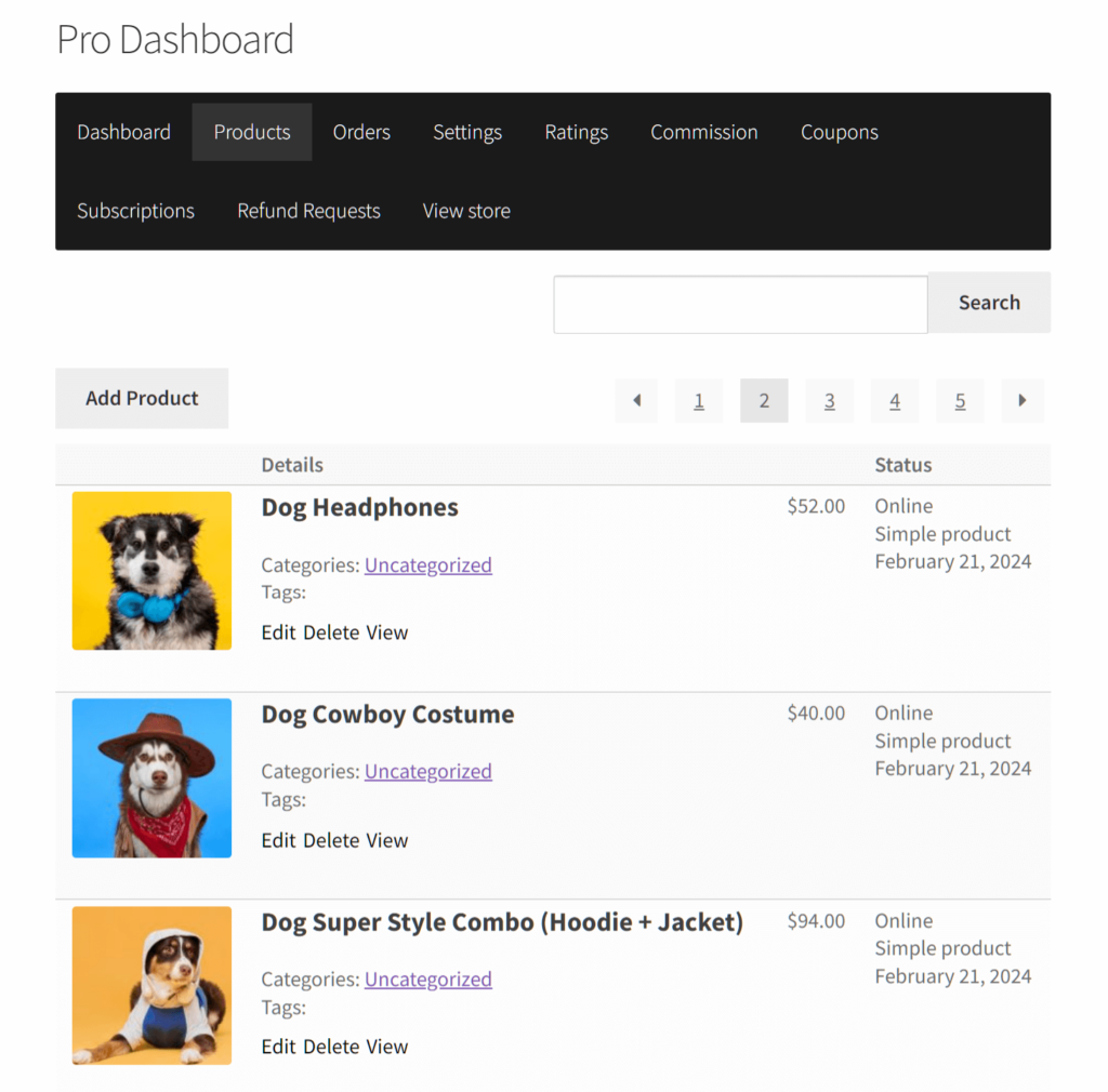 smaller product count on the pro dashboard